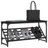 VIDAXL -Schuhregal 90x30x45 cm verarbeitetes Holz schwarz