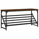 VIDAXL -Schuhregal 90x30x45 cm verarbeitete Holzbraune Eiche Farbe