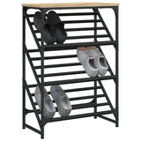VIDAXL -Schuhregal 60x30x85 cm verarbeitetes Holz Sonoma Eiche gefärbt