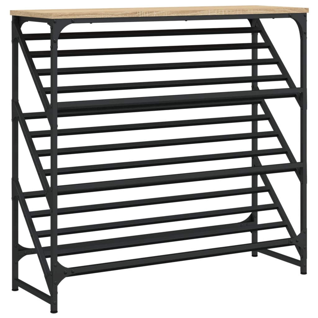 Vidaxl Shoe Rack 90x30x85 cm bearbetad trä sonoma ek färgad