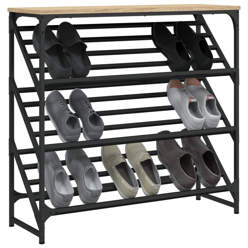 Vidaxl Shoe Rack 90x30x85 cm de madera procesada Sonoma Oak Colored