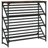 Vidaxl Shoe Rack 90x30x85 cm bearbetat trä rökt ek färgad