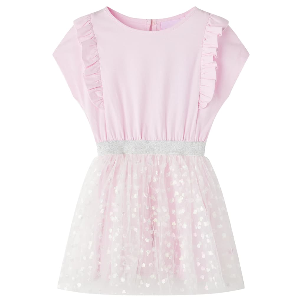 VidaXL Kinderkleid mit Rüschen 128 Hellrosa