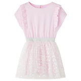 VidaXL Kinderkleid mit Rüschen 128 Hellrosa
