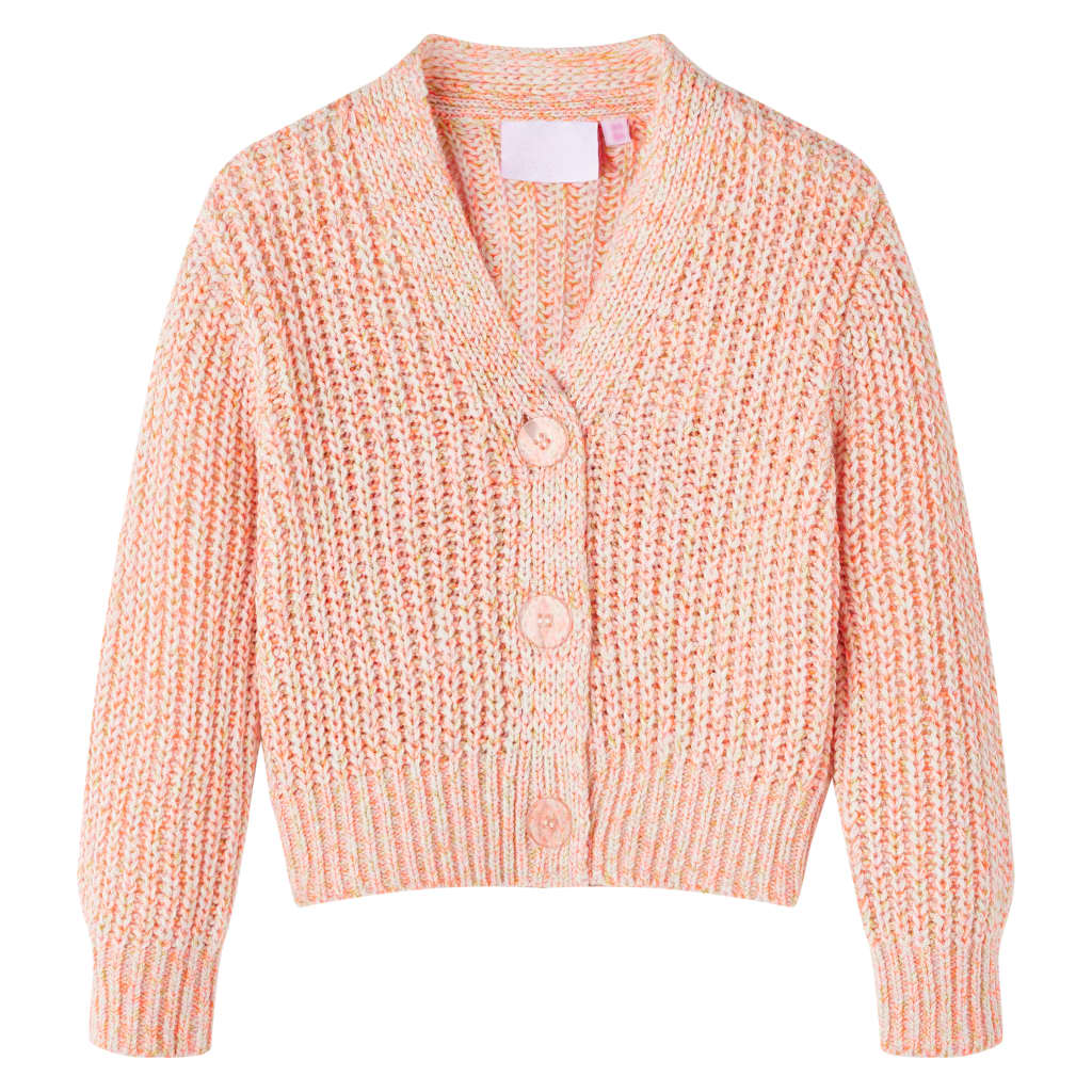 VidaXL Kinderstrickjacke gestrickt 128 rosa gemischt