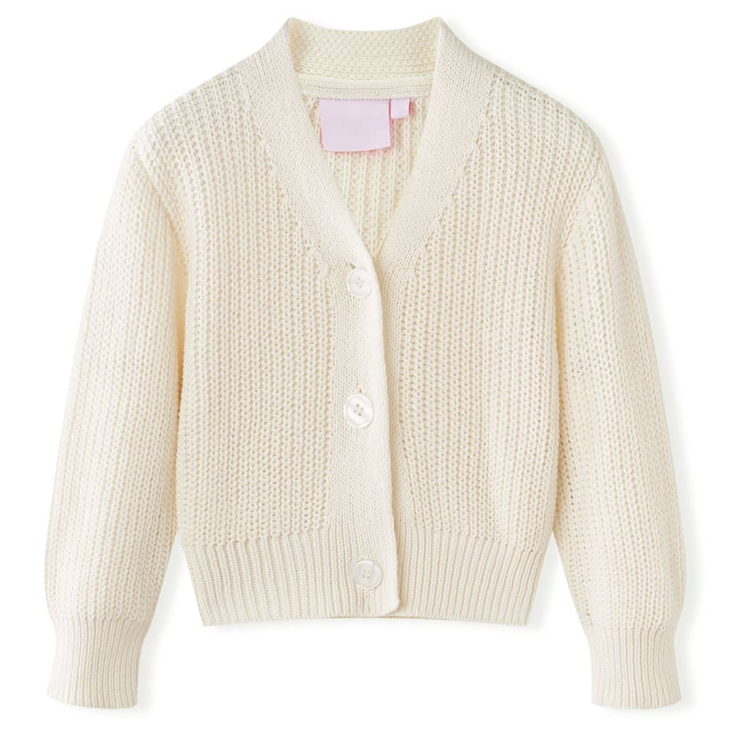 VidaXL Kinderstrickjacke gestrickt 92 Schneeweiß