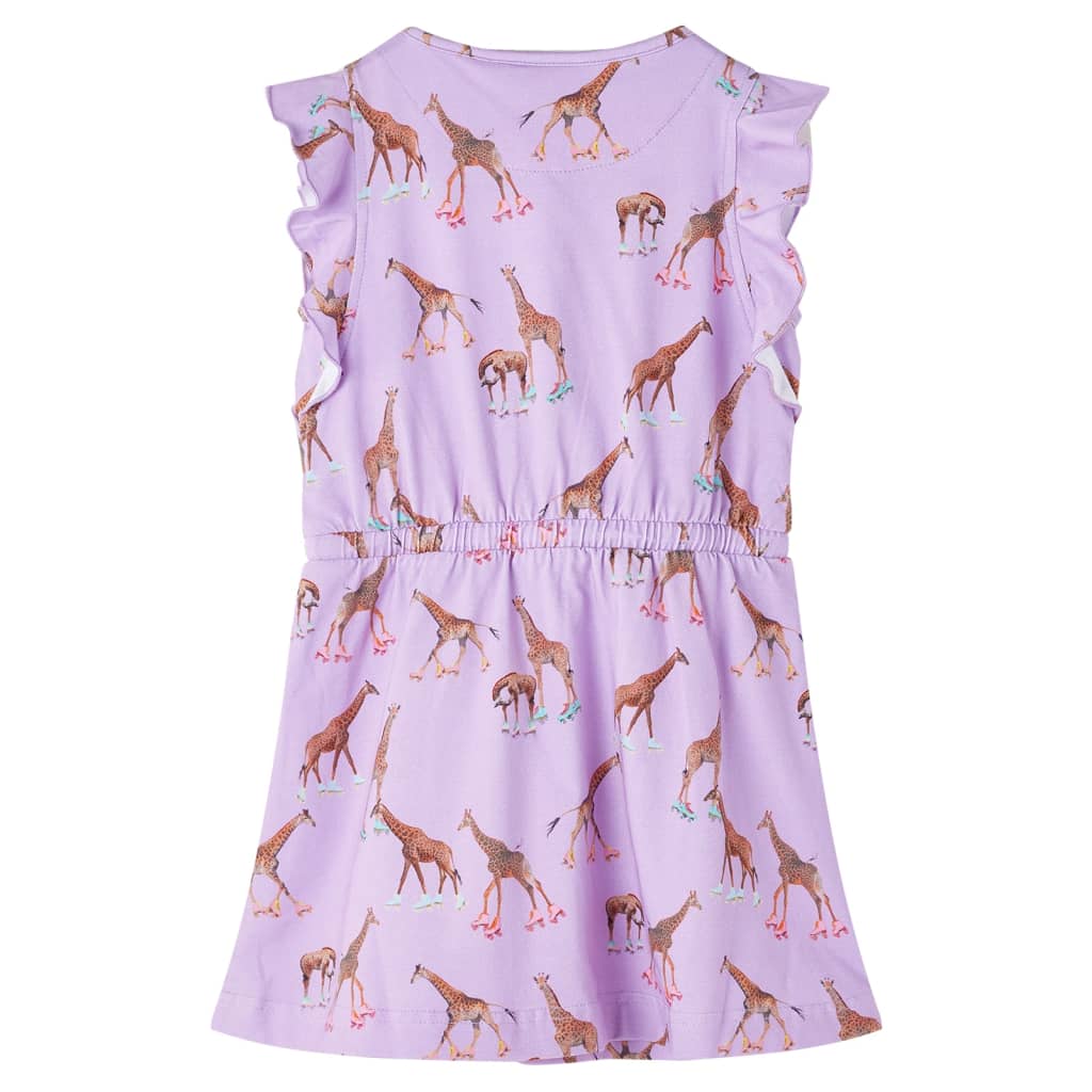 VidaXL Kinderkleid mit Ärmeln mit Rüschen und Kordelzug 92 Flieder