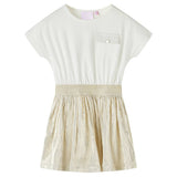 VidaXL Kinderkleid mit kurzen Ärmeln 104 Ecru