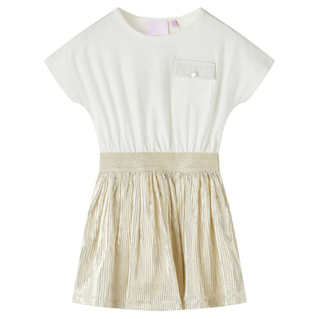VidaXL Kinderkleid mit kurzen Ärmeln 116 Ecru