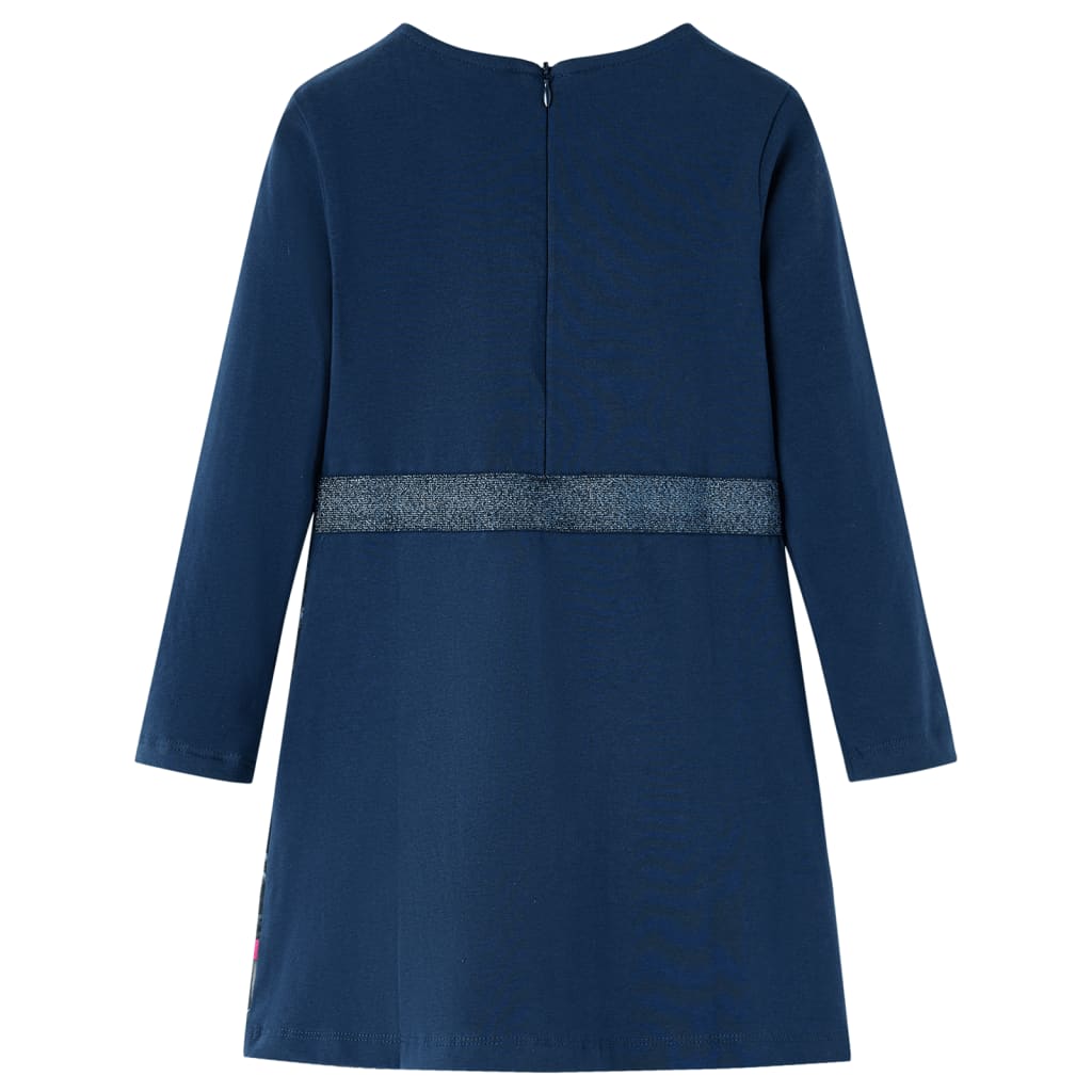 VidaXL Kinderkleid mit langen Ärmeln 140 Marineblau