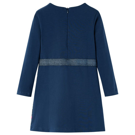 VidaXL Kinderkleid mit langen Ärmeln 140 Marineblau