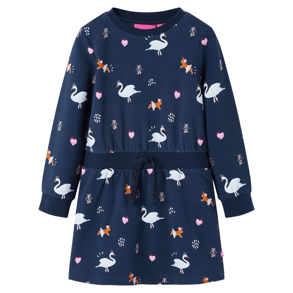 VidaXL Kinderkleid mit langen Ärmeln 104 Marineblau