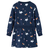 VidaXL Kinderkleid mit langen Ärmeln 104 Marineblau