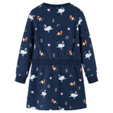 VidaXL Kinderkleid mit langen Ärmeln 116 Marineblau