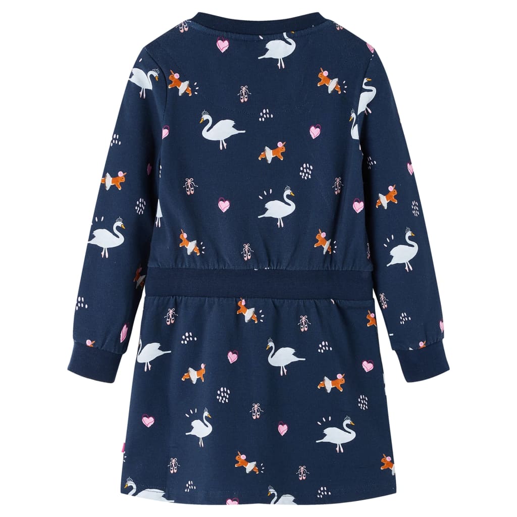 VidaXL Kinderkleid mit langen Ärmeln 140 Marineblau