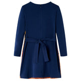 VidaXL Kinderkleid mit langen Ärmeln 128 Marineblau