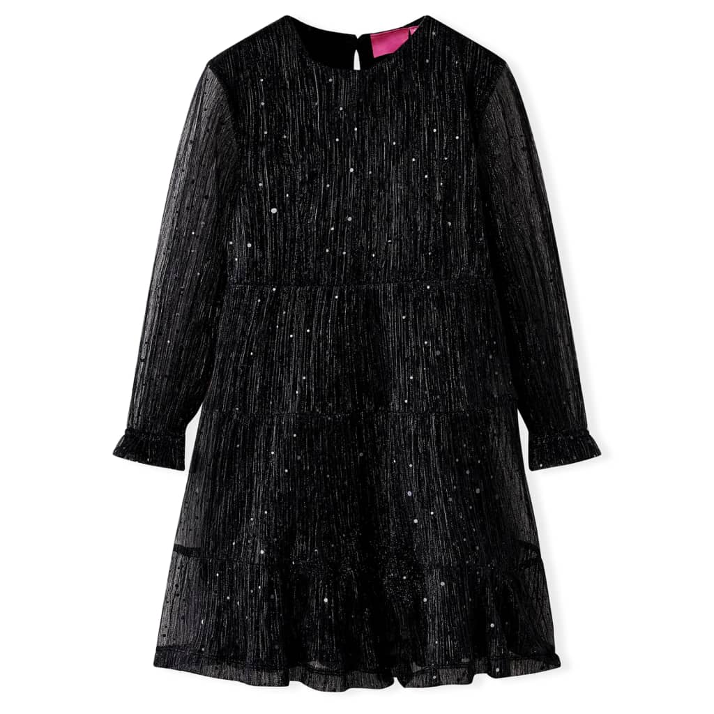 VidaXL Kinderkleid mit langen Ärmeln 92 Schwarz