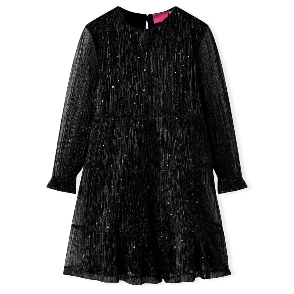 VidaXL Kinderkleid mit langen Ärmeln 104 Schwarz