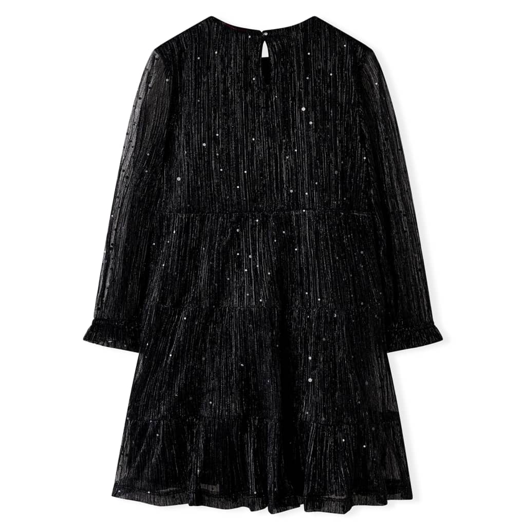 VidaXL Kinderkleid mit langen Ärmeln 104 Schwarz