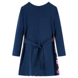 VidaXL Kinderkleid mit langen Ärmeln 128 Marineblau