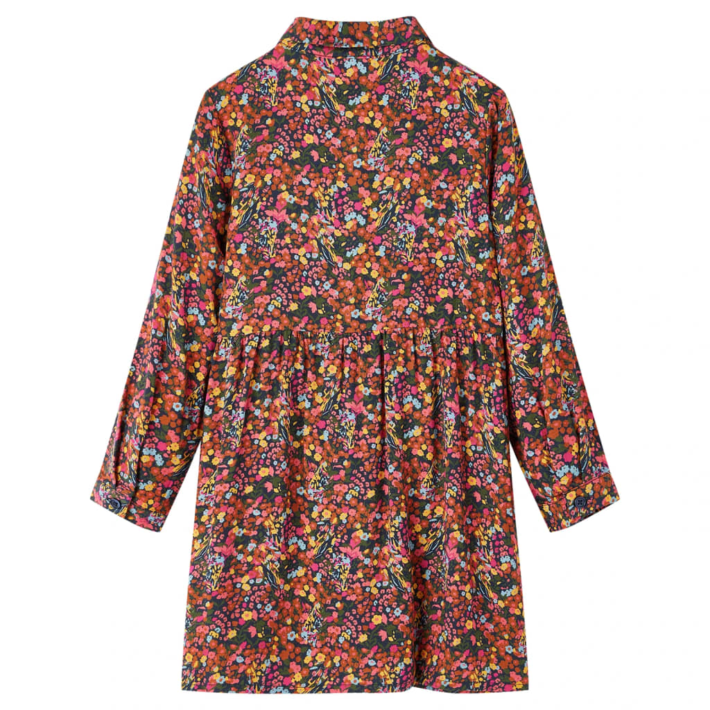 VidaXL Kinderkleid mit langen Ärmeln 128 Mehrfarbig