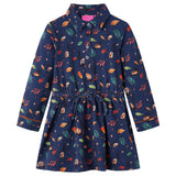 VidaXL Kinderkleid mit langen Ärmeln 116 Marineblau