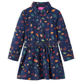 VidaXL Kinderkleid mit langen Ärmeln 128 Marineblau
