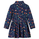 Vidaxl Robe pour enfants à manches longues 128 bleu marine