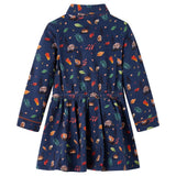 VidaXL Kinderkleid mit langen Ärmeln 128 Marineblau