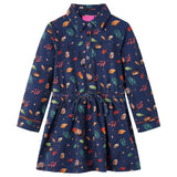 Abito per bambini Vidaxl con maniche lunghe 140 blu navy