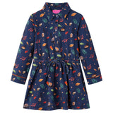 VidaXL Kinderkleid mit langen Ärmeln 140 Marineblau