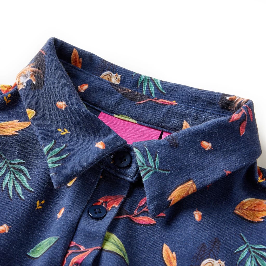 VidaXL Kinderkleid mit langen Ärmeln 140 Marineblau