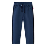 Vidaxl Pantalon pour enfants avec une tuyauterie noire 104 bleu marine