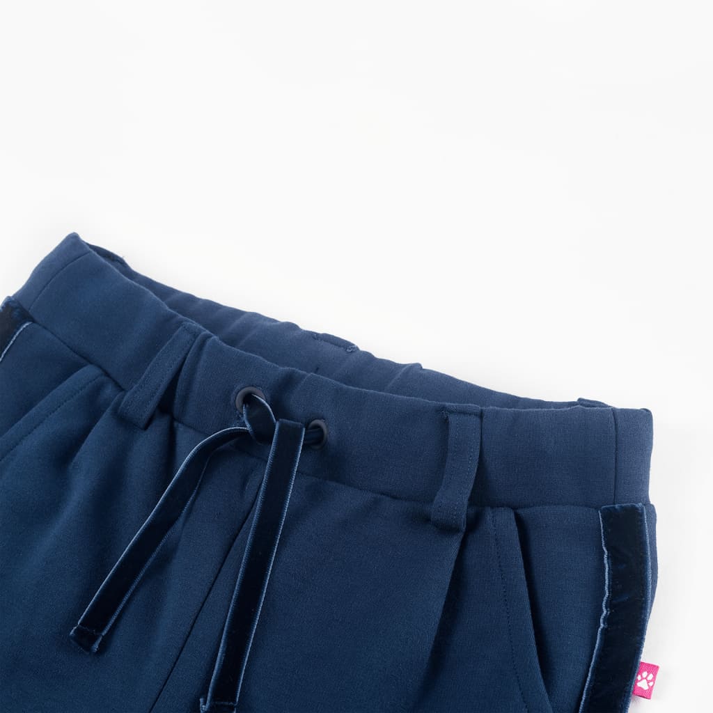 Vidaxl Children's pants with black piping 128 navy blue