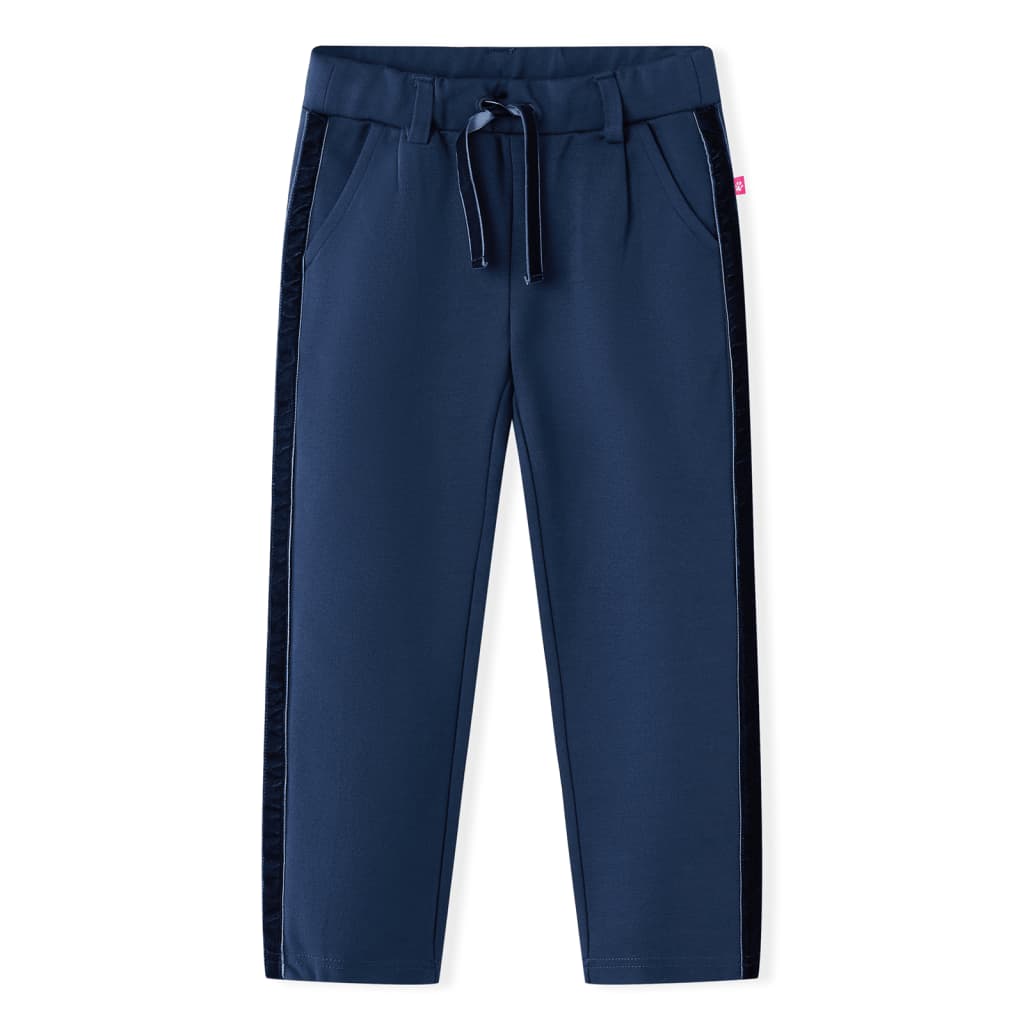 Vidaxl Children's pants with black piping 140 navy blue