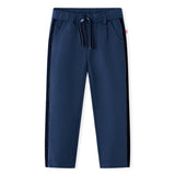 Vidaxl Pantalon pour enfants avec tuyauterie noire 140 bleu marine