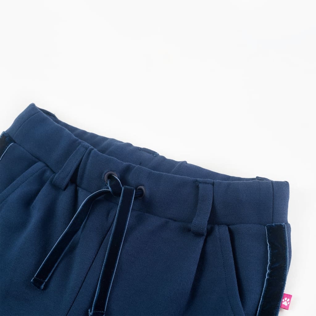 Pantalones para niños Vidaxl con tuberías negras 140 azul marino