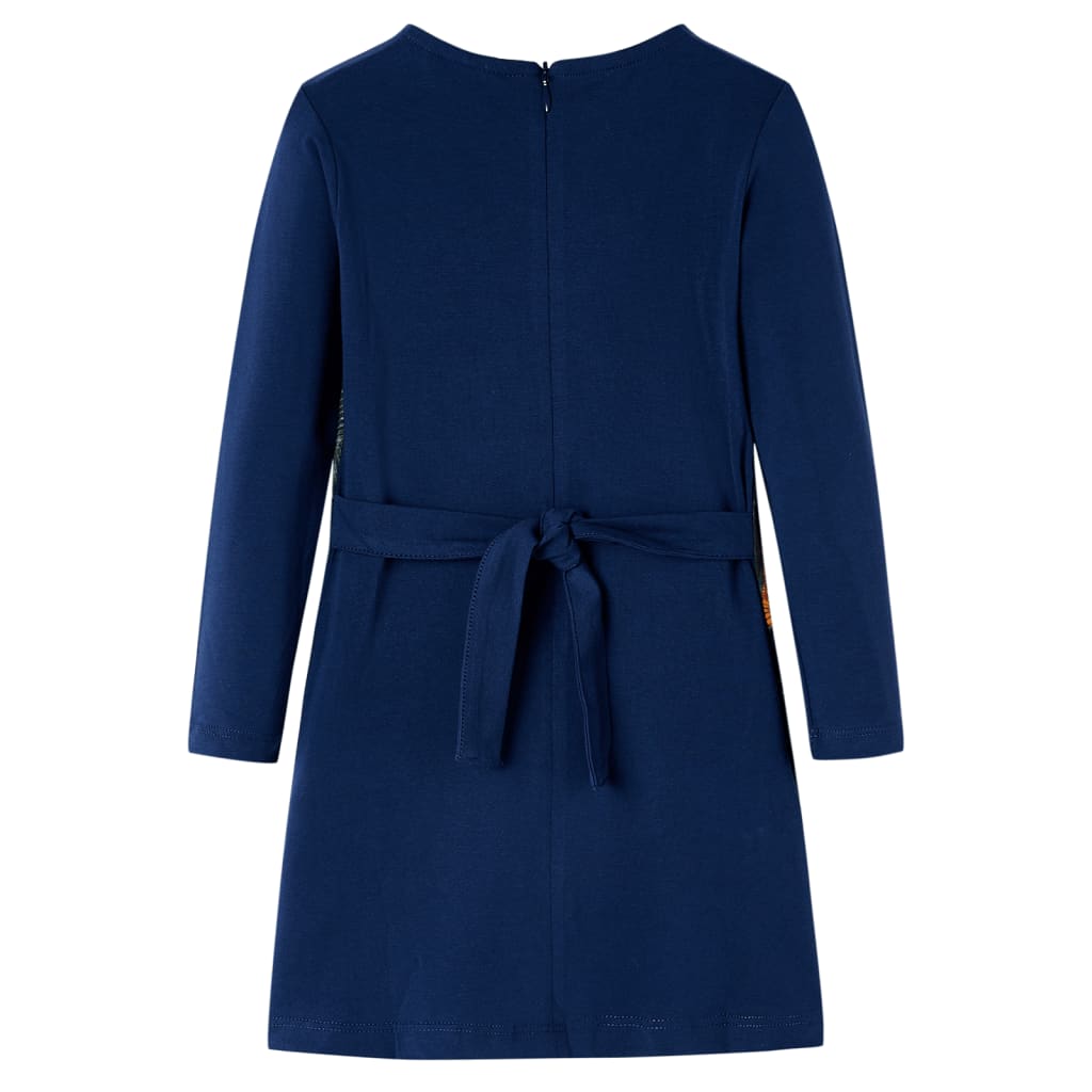 Abito per bambini Vidaxl con maniche lunghe 116 blu navy