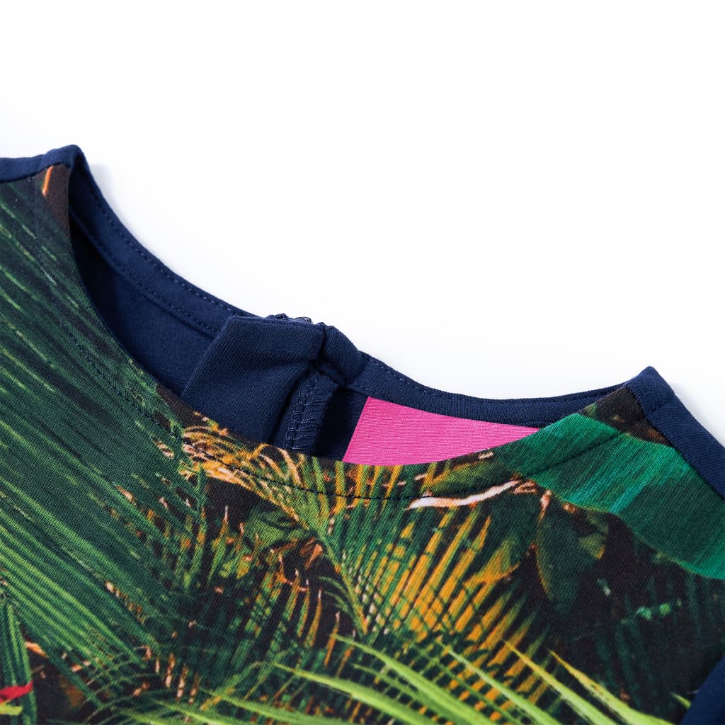 VidaXL Kinderkleid mit langen Ärmeln 116 Marineblau