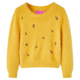 Vidaxl Børns sweater strikket 92 OCHER -farvet