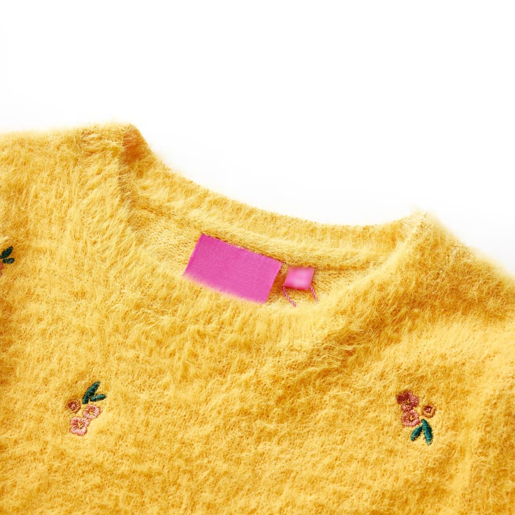 Vidaxl Børns sweater strikket 92 OCHER -farvet