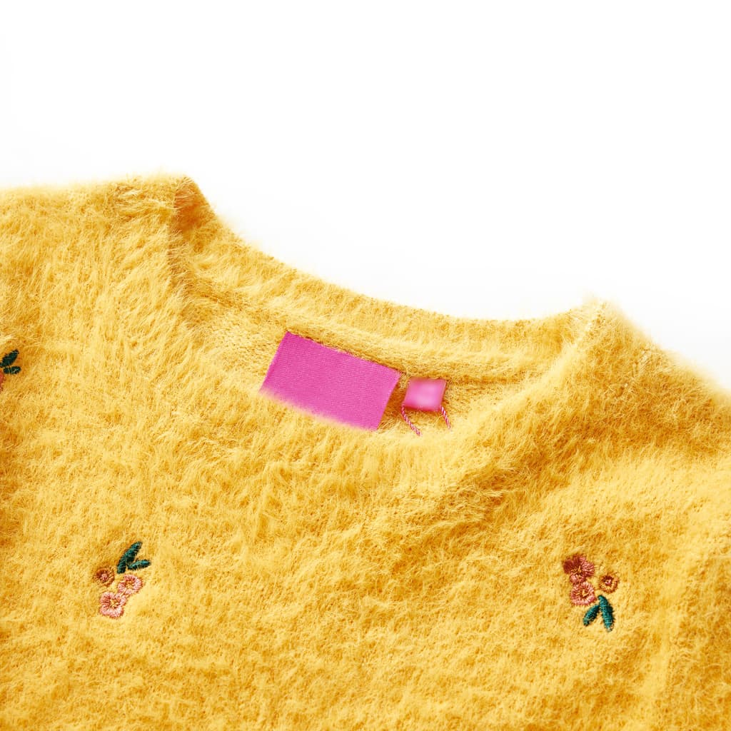 Vidaxl Children's sweater knitted 128 ocher colored