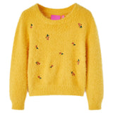 Vidaxl Children's sweater knitted 140 ocher -colored