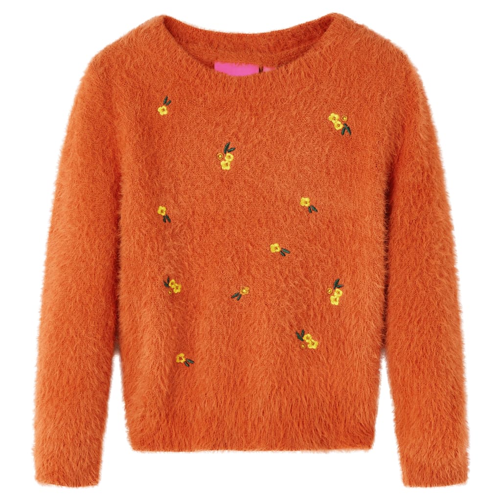 Vidaxl Kinderpullover gestrickt 104 orange-braun