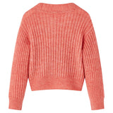 VidaXL Kinderstrickjacke gestrickt 128 mittelrosa
