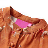 Vidaxl Kinderkleid 92 Cognac -Colored