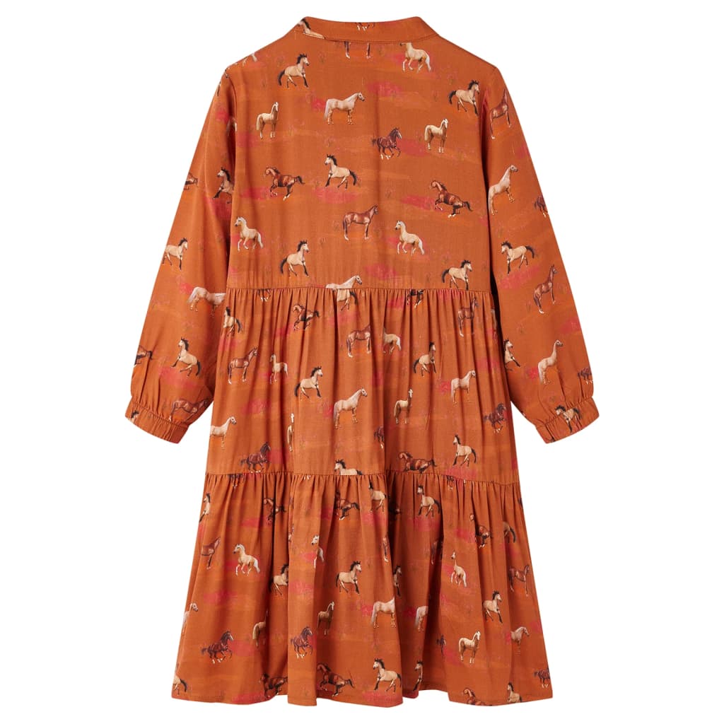 VidaXL Kinderkleid 104 cognacfarben