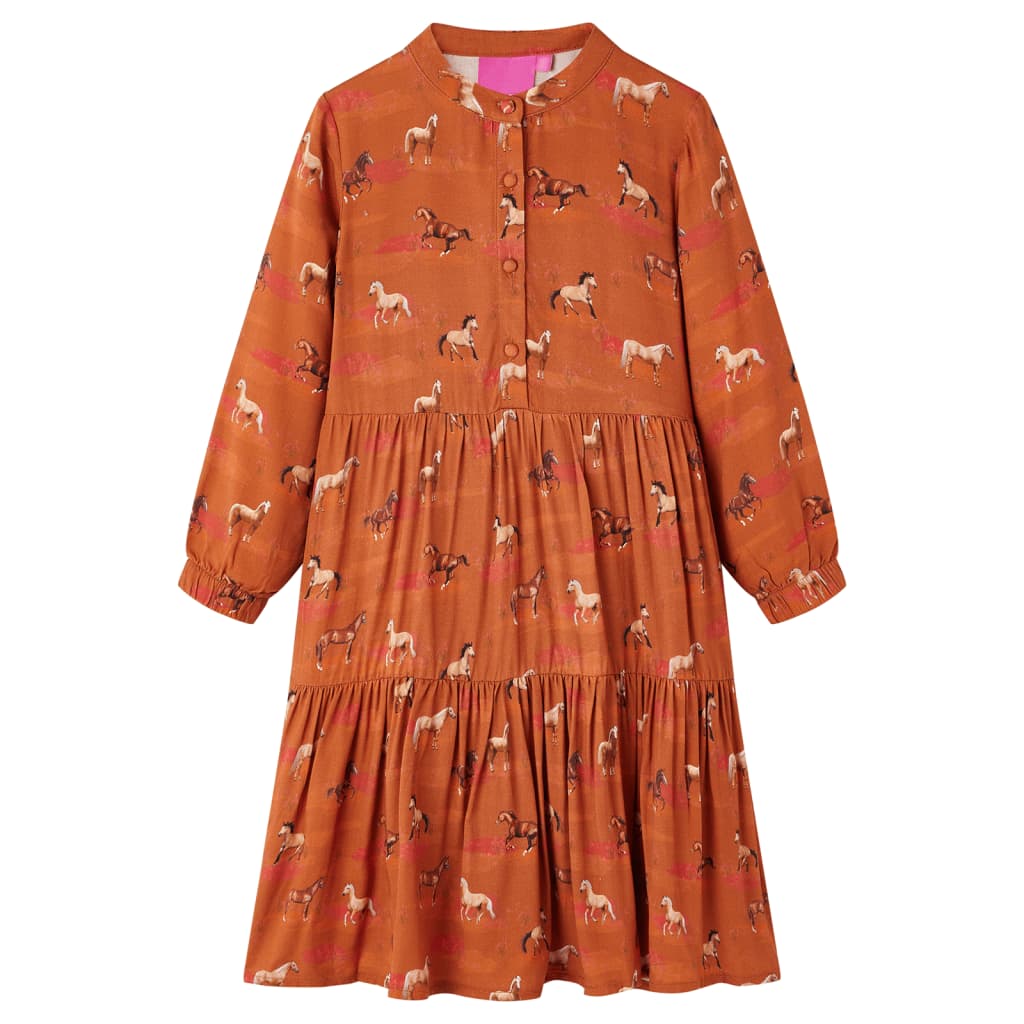 VidaXL Kinderkleid 116 cognacfarben