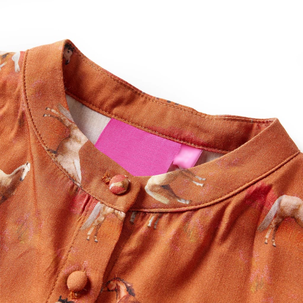 Vidaxl Vestido para niños 128 Cognac Colored