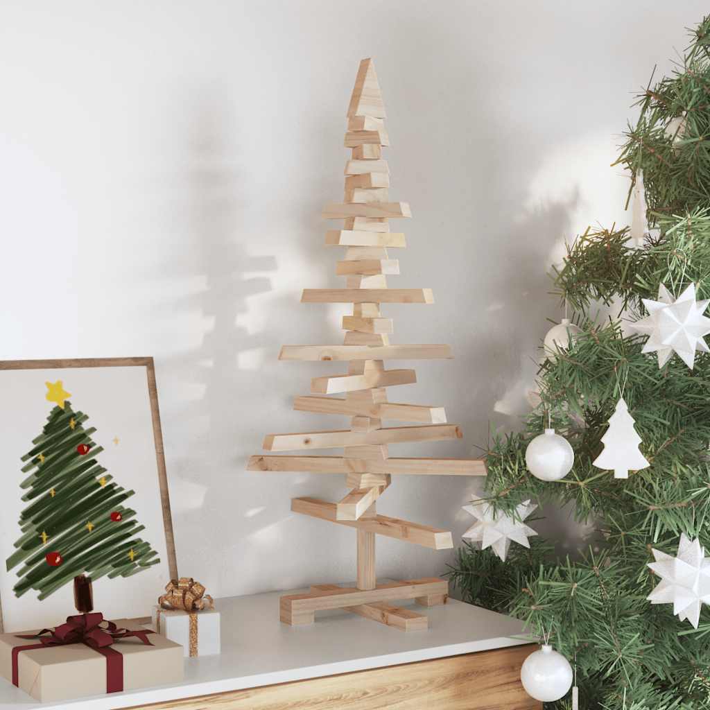 Vidaxl kerstdecoratie kerstboom 90 cm massief grenenhout